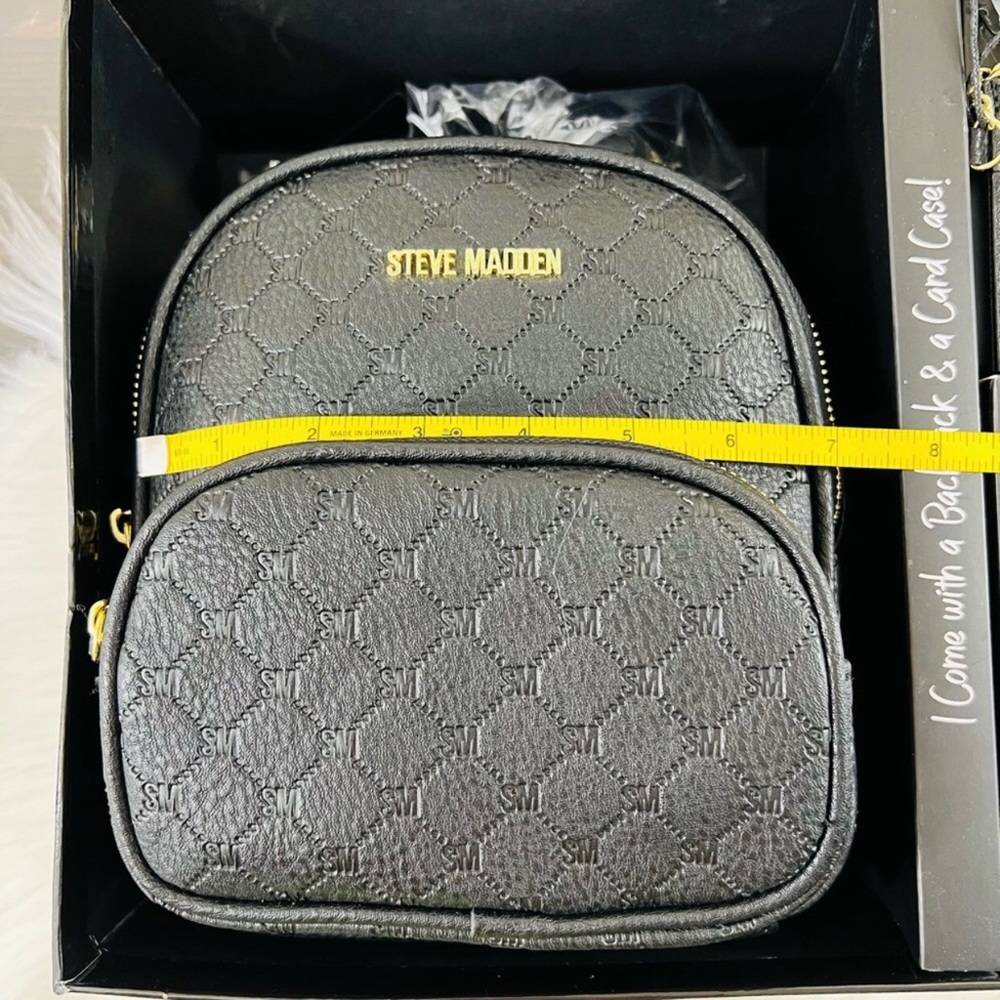 STEVE MADDEN Mini Backpack Key Chain Card Wallet Purse Box Gift Set - Picture 4 of 9